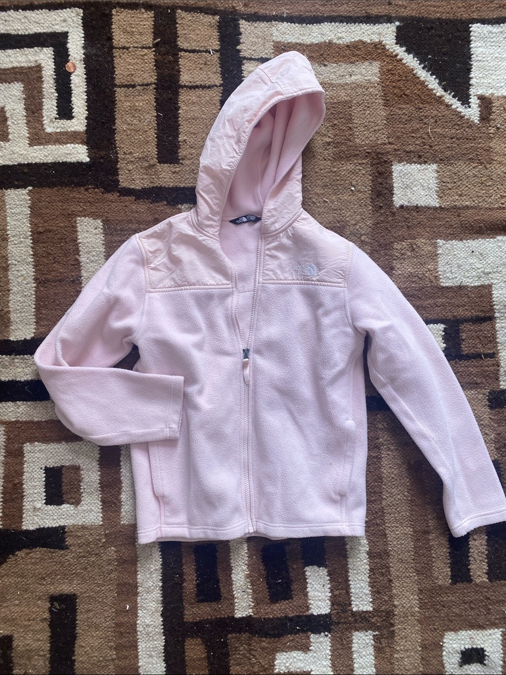 The North Face Girls' Pale Pink Hooded Zip Fleece 14-16 Youth